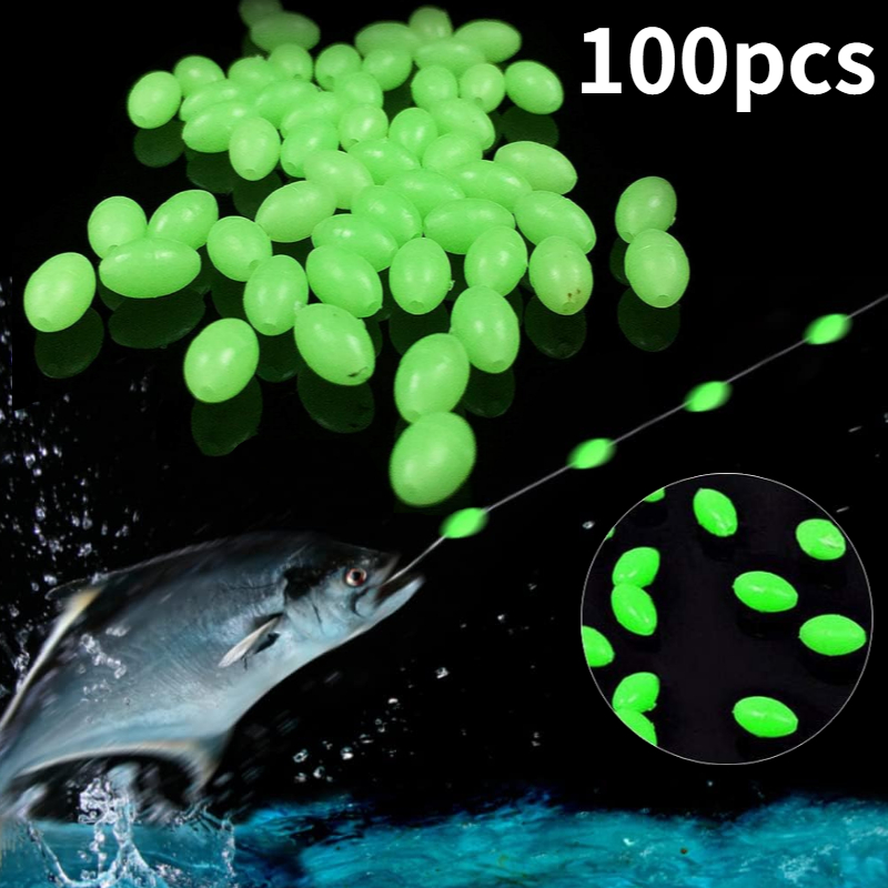 Fishing Lure Making Kit - 100개/세트 타원형 야광 낚시 구슬 발광