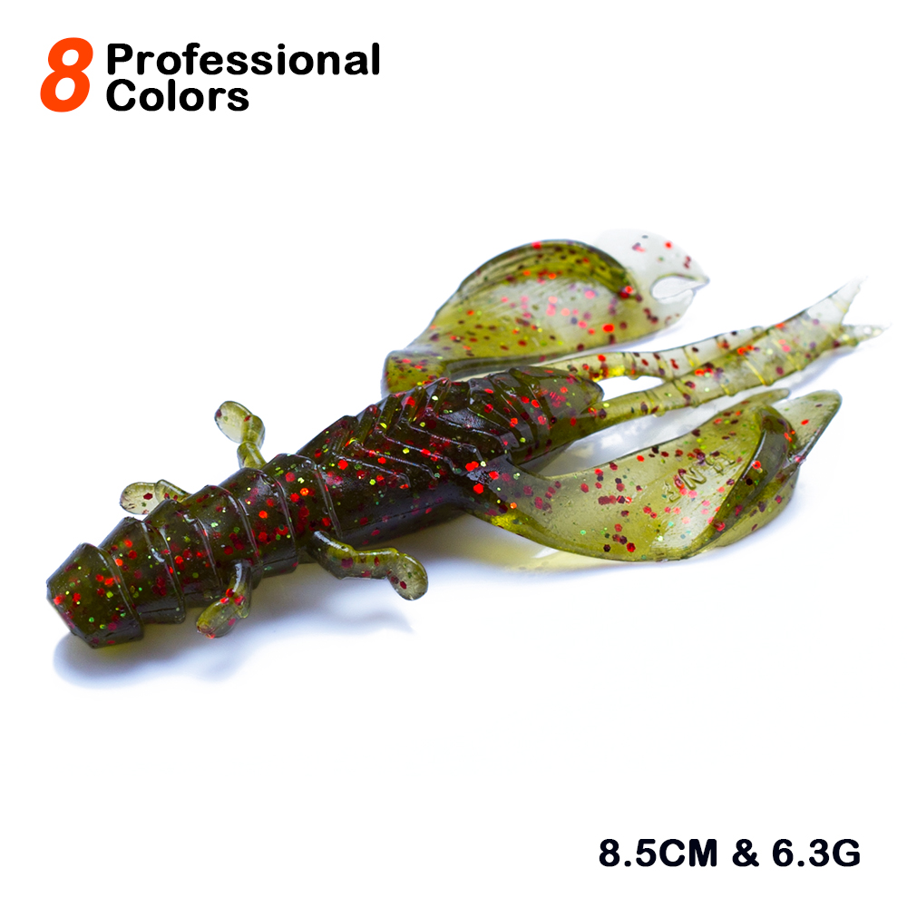 Fishing Lure Crankbait - 4/8개입 80mm/6.5g 소프트 실리콘 새우 모양