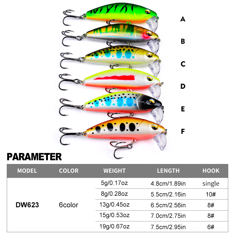 Proberos 1/6PCS 하드 낚시 미끼 미끼 미노 - Fishing Lure Crankbait 리뷰 및 가격