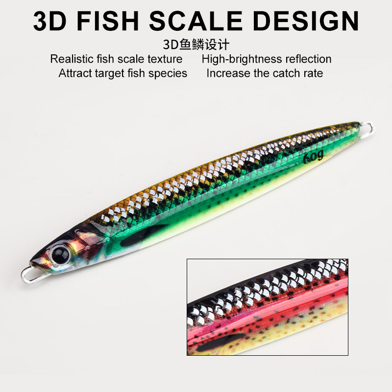 티저 J161 3D 프린팅 발광 UV 바이오닉 스케일  - Fishing Lure Jig 리뷰 및 가격