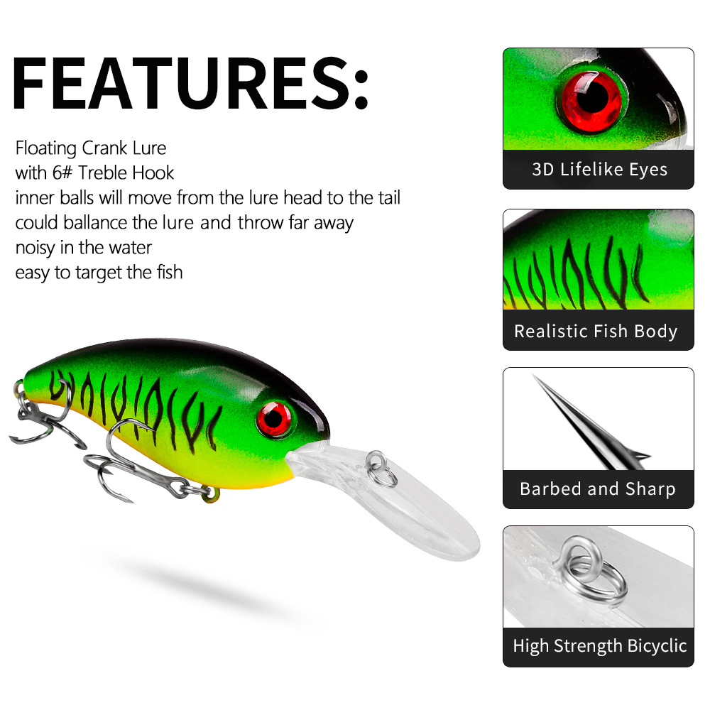 크랭크베이트 낚시 미끼 바다 트롤링 미노우 인공 하드  - Fishing Lure Crankbait 리뷰 및 가격