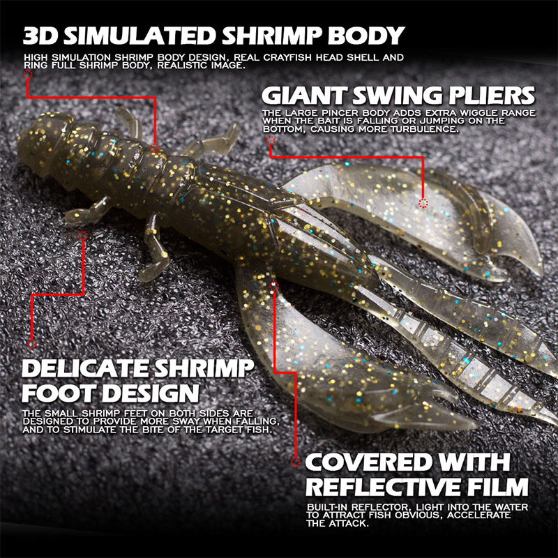 4/8개입 80mm/6.5g 소프트 실리콘 새우 모양  - Fishing Lure Crankbait 리뷰 및 가격