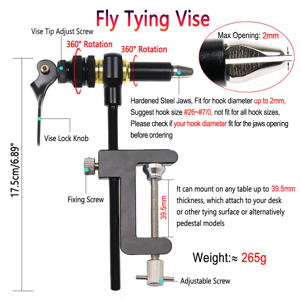 Bimoo-360 ° 회전 C-클램프 플라이 타이 바이 - Fishing Lure Jig 리뷰 및 가격